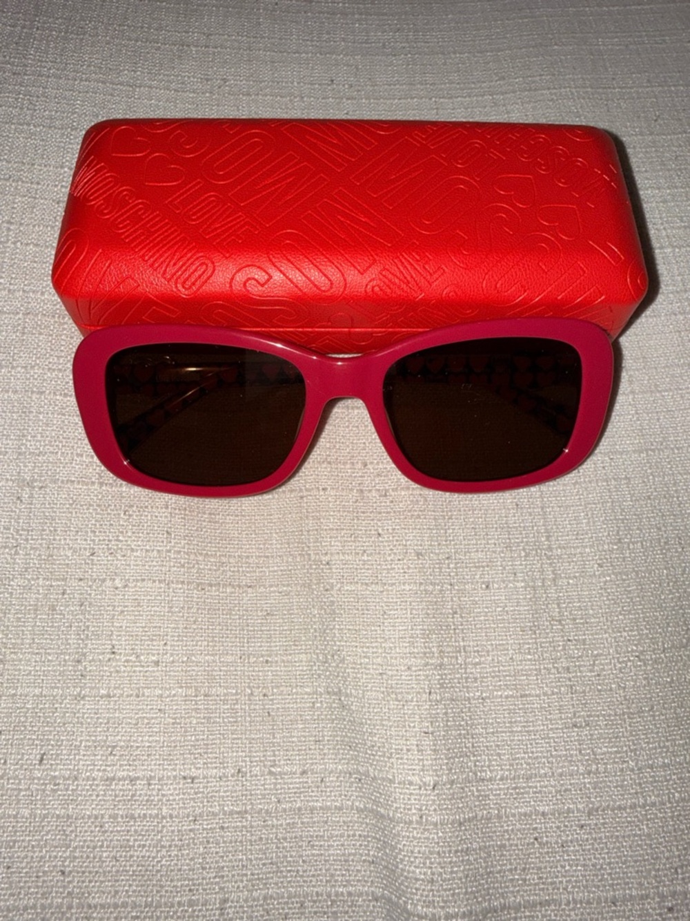 Moschino Pink Sunglasses with Red Case